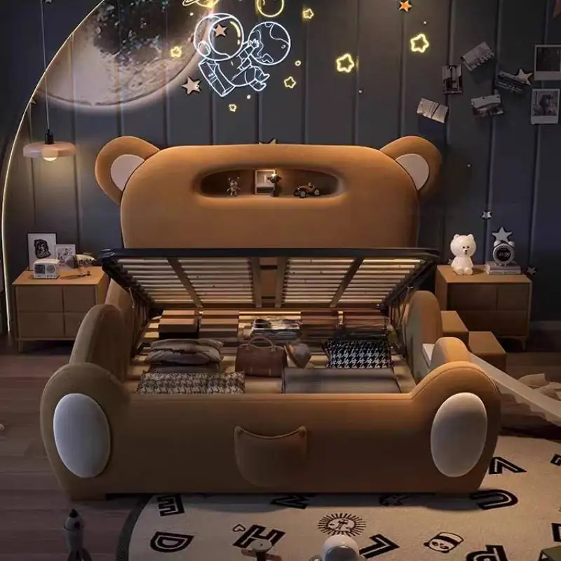 Europa decoração crianças camas de luxo simples normal design moderno crianças camas único personalizado madeira lettino per bambini móveis casa