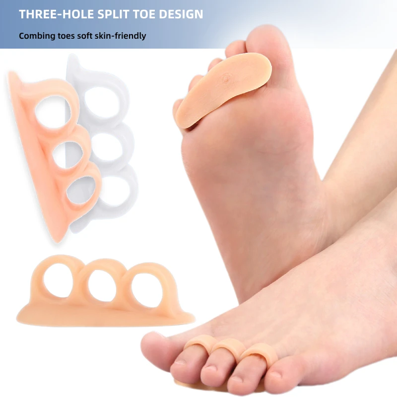 

2pieces=1pair Gel Feet Care Hammer Toe Support Pads Bunion Adjuster Silicone Splitter Corrector Orthopedic Supplie Separators