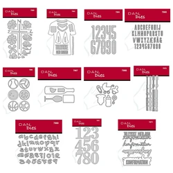 Kors med Blomster T-shirt Sports Bolde Vin Alfabet Cutting Dies for New February 2024 Scrapbooking Paper Making Frame Card Craft