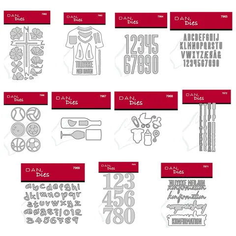Troqueles de corte para camiseta de Kors med Blomster, Bolde Vin Alfabet deportivo, álbum de recortes, fabricación de papel, marco de tarjeta artesanal, nuevo DE FEBRERO DE 2024