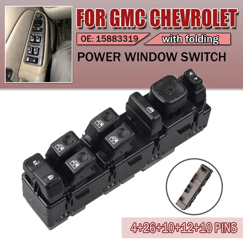 Master Power Window Switch Button For Hummer H2 Chevrolet Avalanche GMC Sierra 1500 2500 Tahoe Yukon Door Unlock Switch 15883319