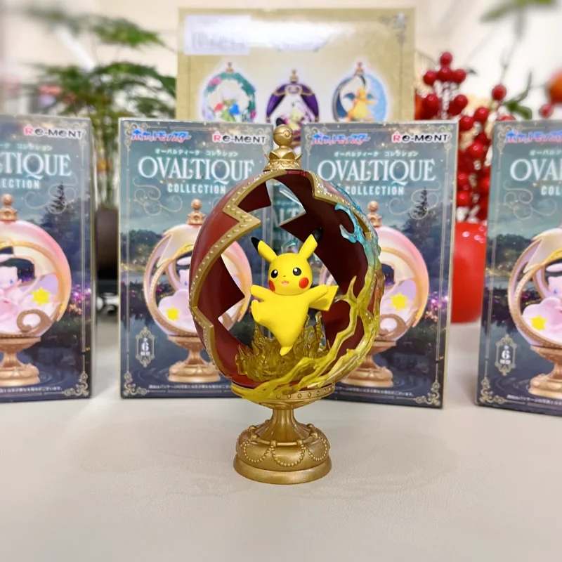 

Pokemon Ovaltique Collection Rement Mini Diorama Retro Oval Display Case Charming Retro Figure Desk Ornament Cute Display