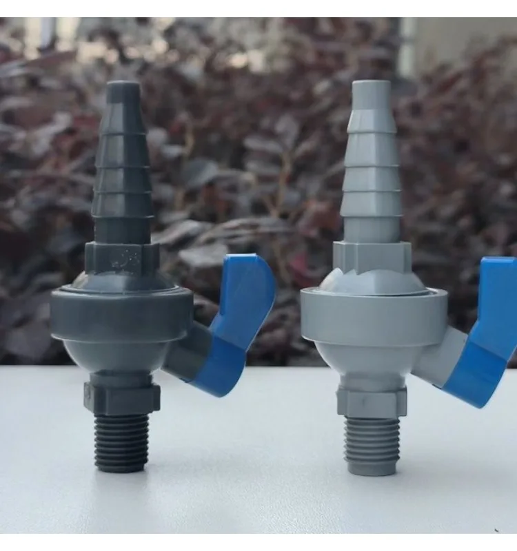 Two-point Outer Wire UPVC Plastic Sampling Valve Oxygen Valve Corrosion-resistant Single Valve with Connector Dripping Head