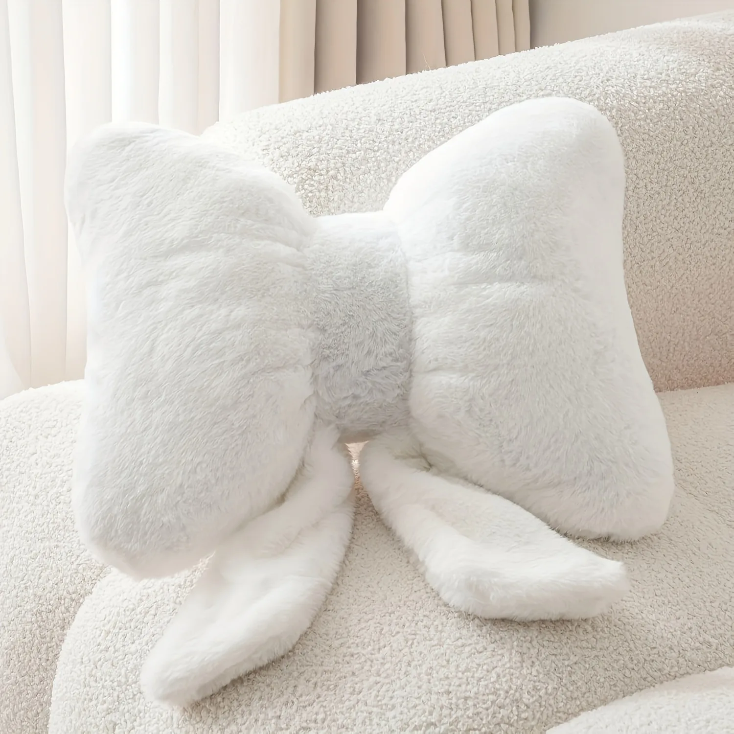 A Cute Bow Pillow Soft Hand Washable Multi-Color Options Pink White and Black Perfect for Bedroom Sofa Decorations Ideal Gift
