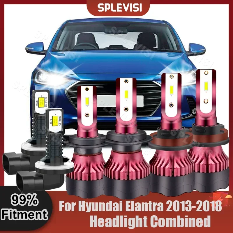 

Headlight Fog Bright White LED Bulbs High Beam H7 Low Beam H11 Foglight 881 For Hyundai Elantra 2013 2014 2015 2016 2017 2018