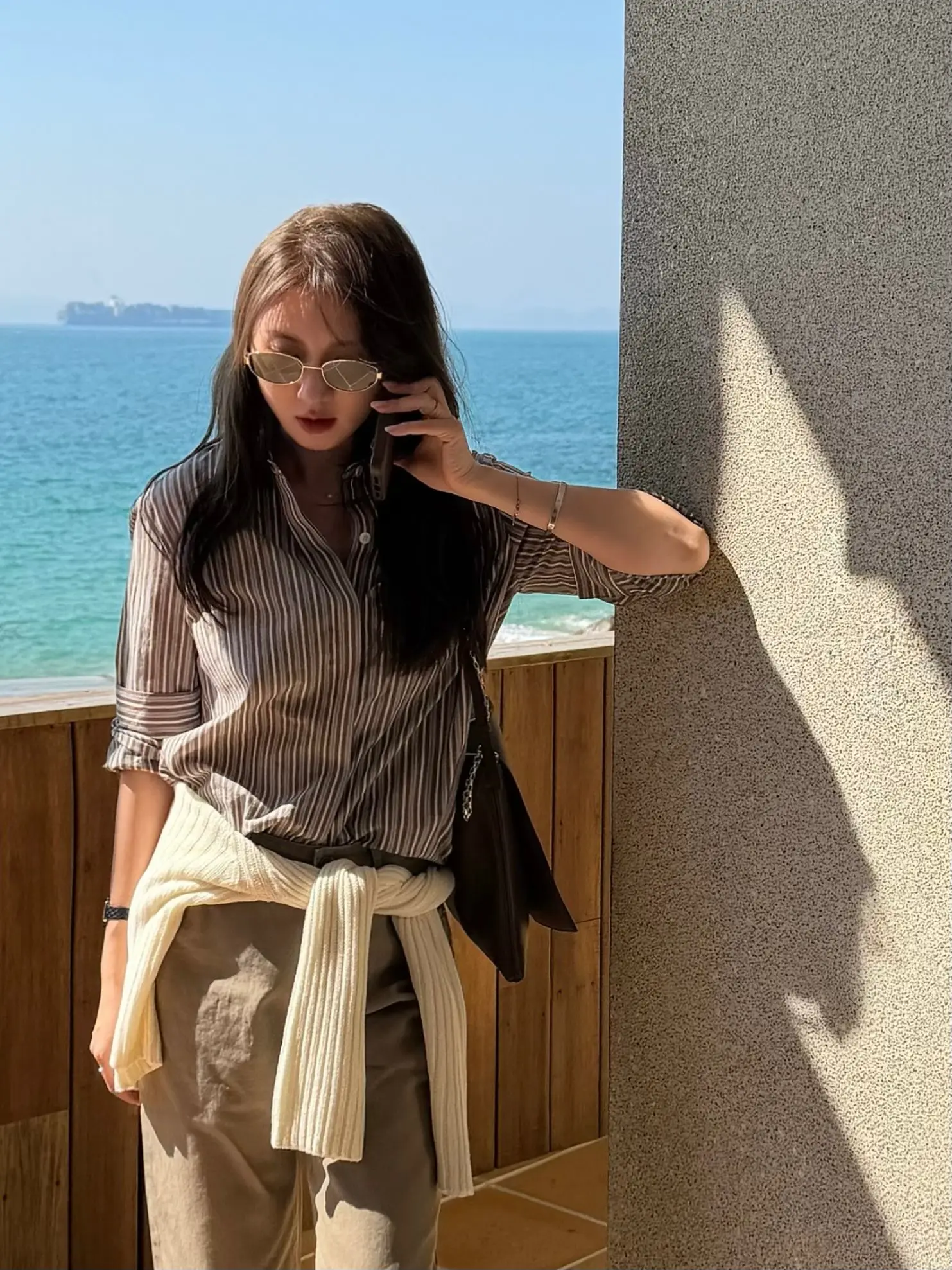 

AIMURSE Повседневная хлопковая рубашка в полоску, универсальная, весенняя, модная, женская, с длинным рукавом, дышащая, удобная AIMURSE AM80007