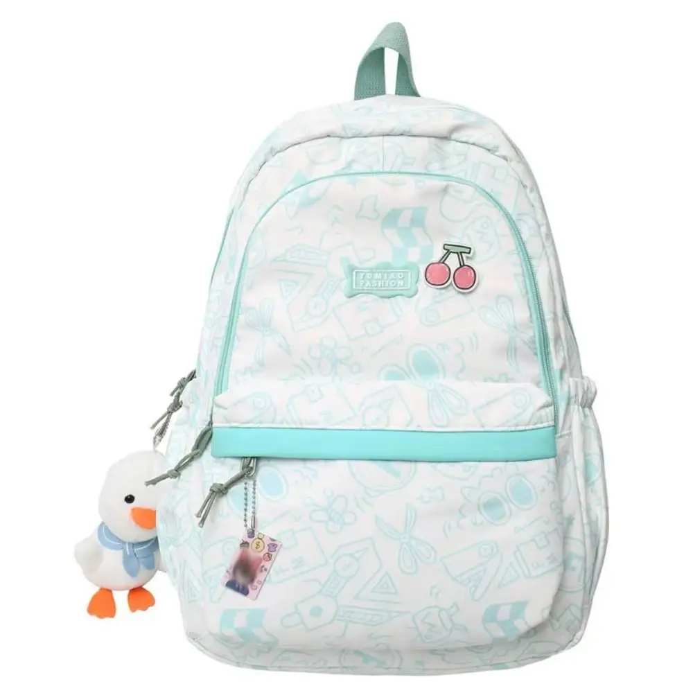 

High Quality Fashion Students Backpack Graffiti Nylon Cloth School Bag Doodle Leisure Shoulder Bag Textbook