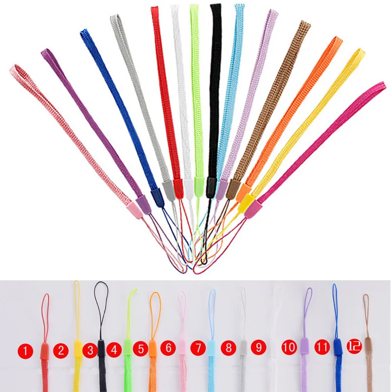 สายคล้องสายโทรศัพท์สีล้วนจำนวน100-1000ชิ้นสายคล้องโทรศัพท์มือถือสายคล้องโทรศัพท์พวงกุญแจแขวนเชือกโทรศัพท์