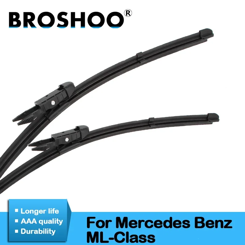 

BROSHOO Car Wiper Blade Rubber For Mercedes Benz ML Class W164 W166 ML63 ML300 ML350 Fit Pinch Tab/Push Button Arms 2005 To 2016