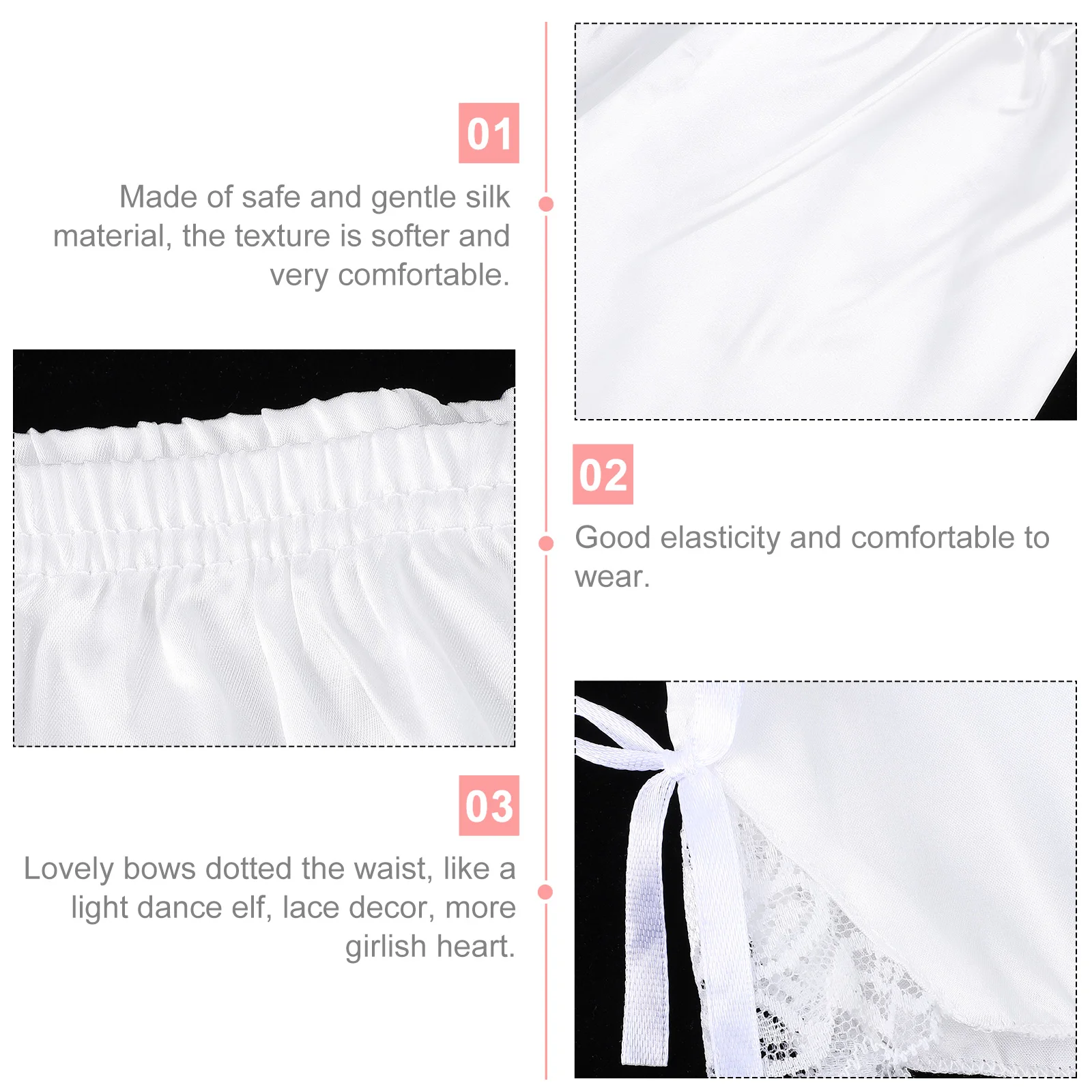 

1 Pair Summer Safety Pants Girls Underwear Shorts Comfortable Bow Breathable Lace Liner Skirt Lightweight Underskirt Short Pants