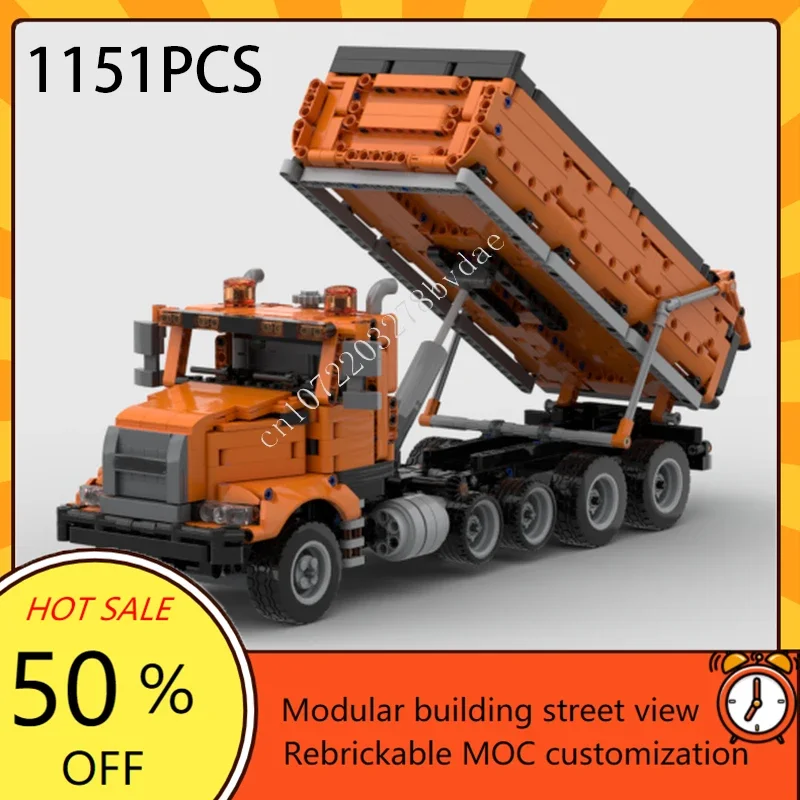 MOC Technic Mack – ensemble de Train camion à benne basculante en granit, locomotive Express, Puzzle de noël, Architecture, ensembles d'assemblage à monter soi-même, jouet cadeau