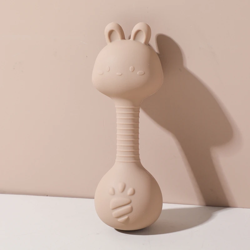 Rasseln für Baby 0 3 Monate Spielzeug Cartoon Kaninchen Sand Hammer Silikon Maracas Baby Silikon Rassel Spielzeug Beißring Spielzeug für Baby – Detail 14