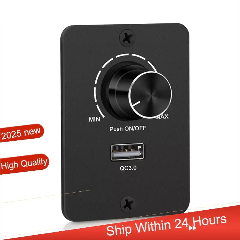 

~【A48T HOT】USB QC 3.0 Charging Port 5A DC 12-24V PWM Dimmer Switch For RV Camper& Boat Adjustable Light Controller