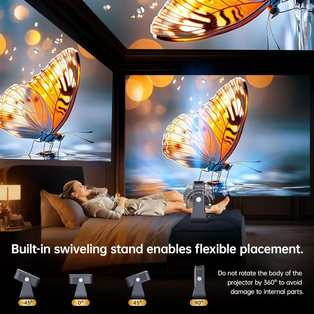 جهاز عرض Google TV WiFi 6 Bluetooth الذكي بدقة 4K يدعم التركيز التلقائي لجهاز عرض الأفلام الخارجي لـ Netflix Prime Video YouTube Home #5