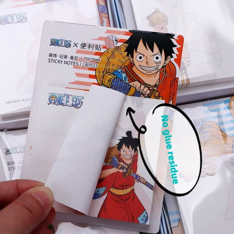 One Piece Cartoon Post-it Notes Animation Peripheral Cute Note Paper Marker Paper Tearable Sticky Note Memo Wholesale