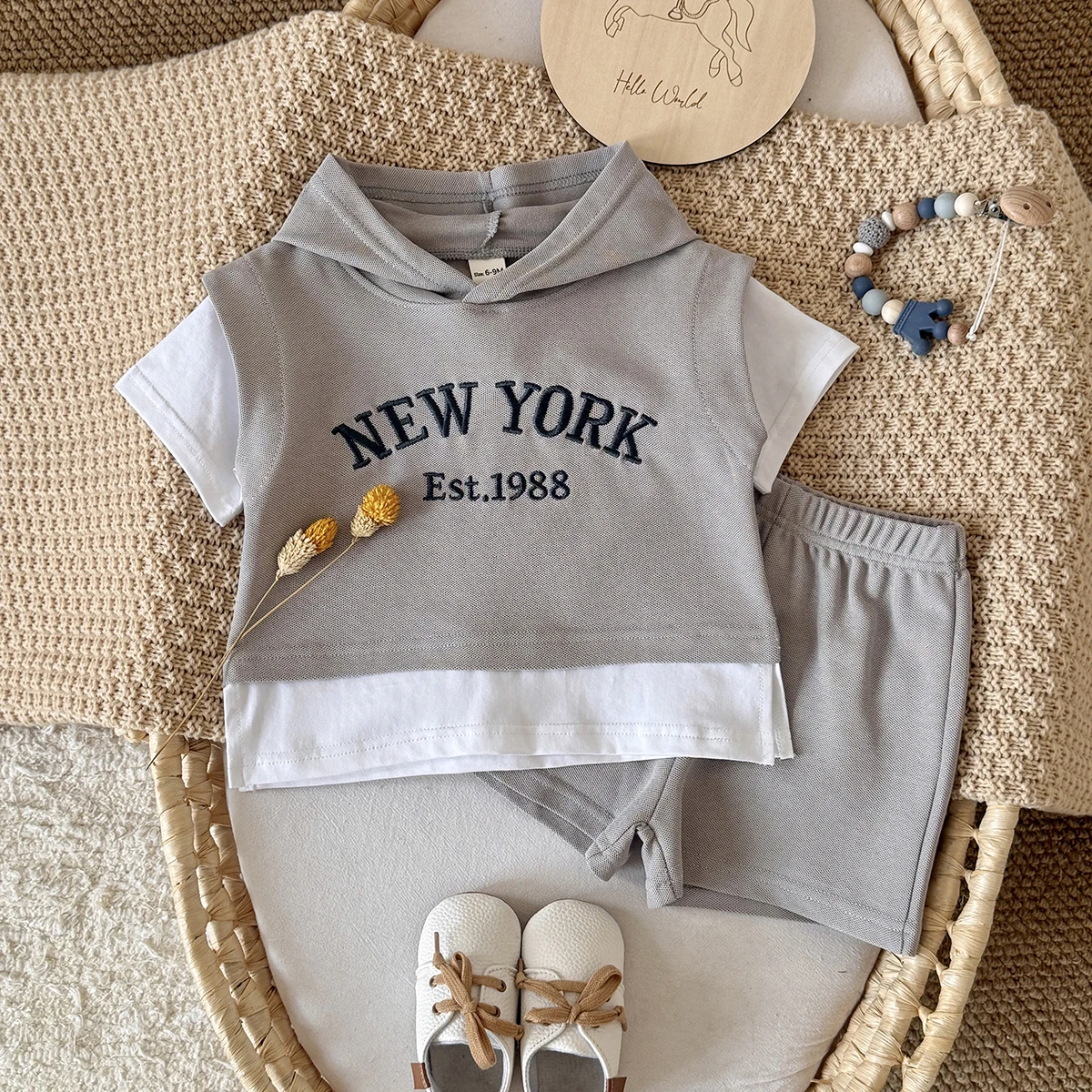 

Комплект детской одежды из 2 предметов для новорожденных, одежда для маленьких девочек и мальчиков, топы с капюшоном, шорты, комплекты из 2 предметов для детей, одежда для младенцев