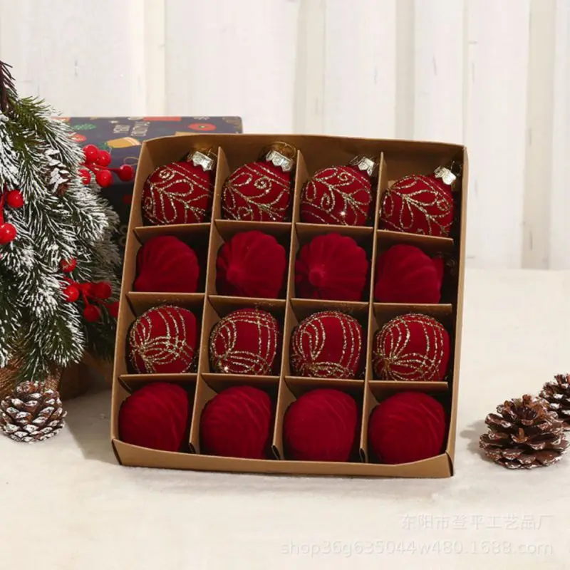 

16 шт./компл. рождественские шары с блестками 2,4 дюйма, украшения для рождественской елки, шары с блестками, рождественские шары 6 см