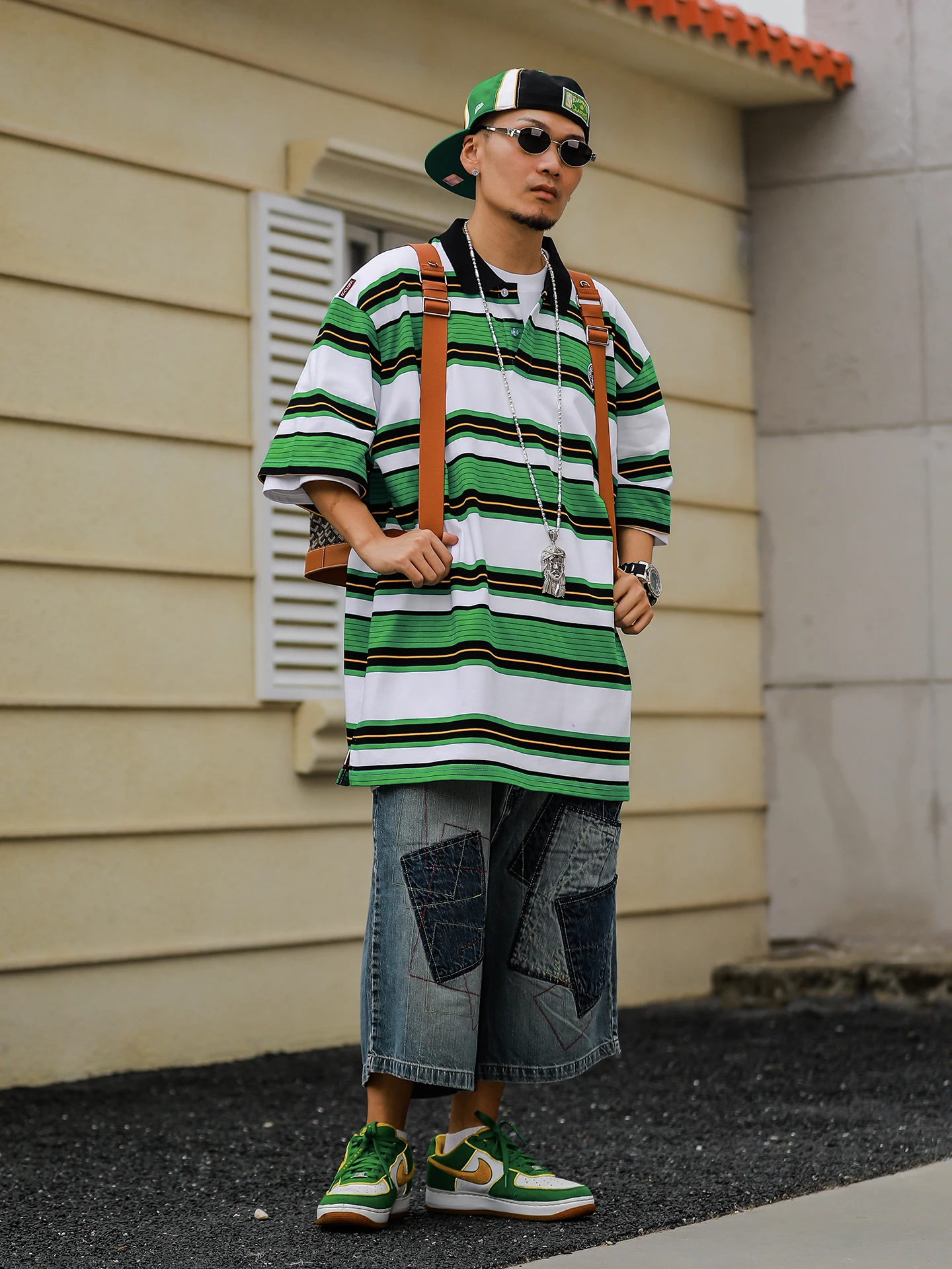 ACUSA American Style Casual Short Sleeve Striped  Shirt Men's Spring Summer Breathable Loose Fit Youth Popular T-Shirt