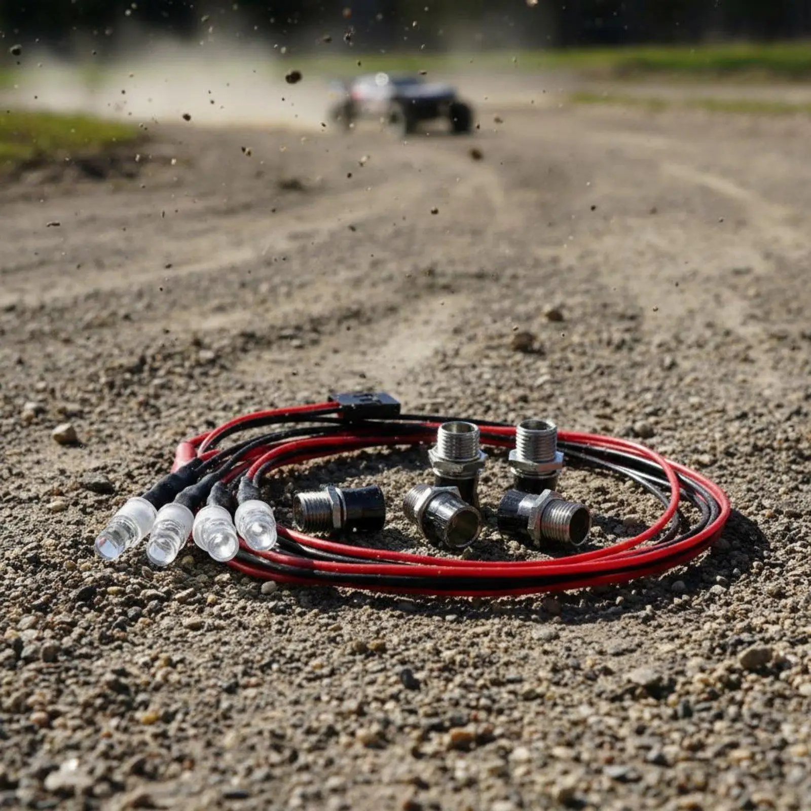 RC Model Vehicle Headlight 4 Lights LED Scale Realism Sturdy 5mm Cups for Night Driving Visibility