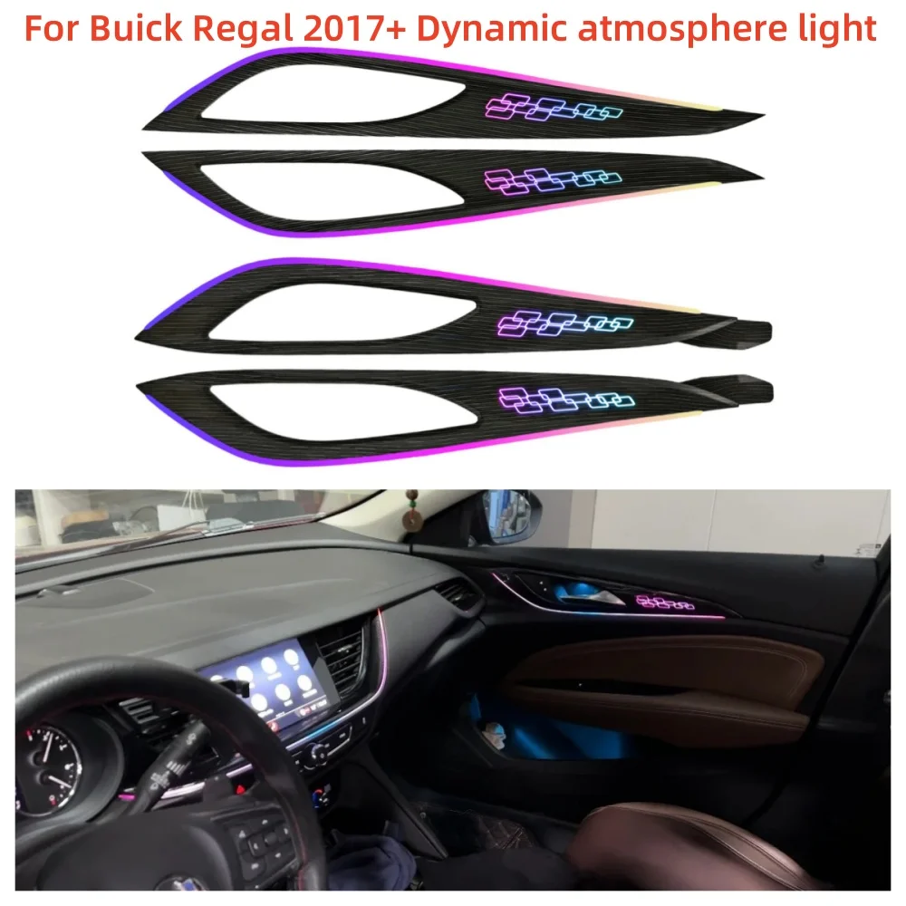 

Светодиодный окружающий свет для Buick Regal 2017+, динамический атмосферный светильник, 1:1, декоративная панель в форме, обновление автомобильного внутреннего освещения, свечение