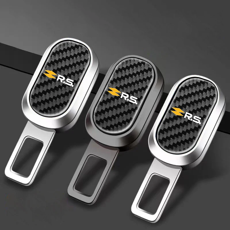 Car carbon fiber Safety Buckle Seat Belt Extender For Renault RS Clio Scenic Logan Megane Koleos Sandero Safrane Satis