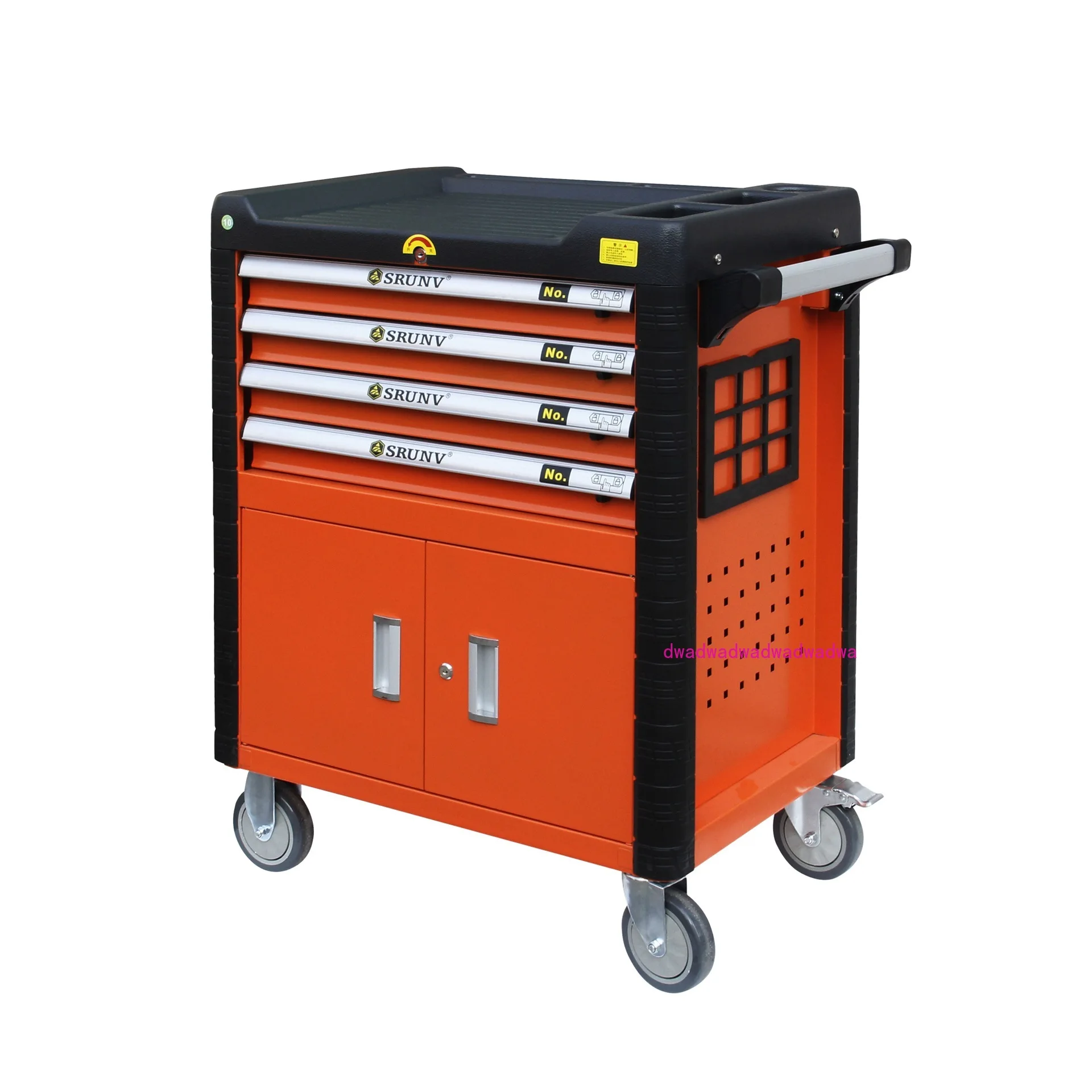 4-layer drawer double door tool cart two-color optional, internal tools can be freely selected