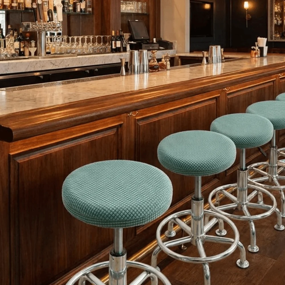 Soft Elastic Round Stool Chair Cover Wear-resistant Dust-proof Bar Stool Covers All-inclusive Breathable Chair Seat Protector