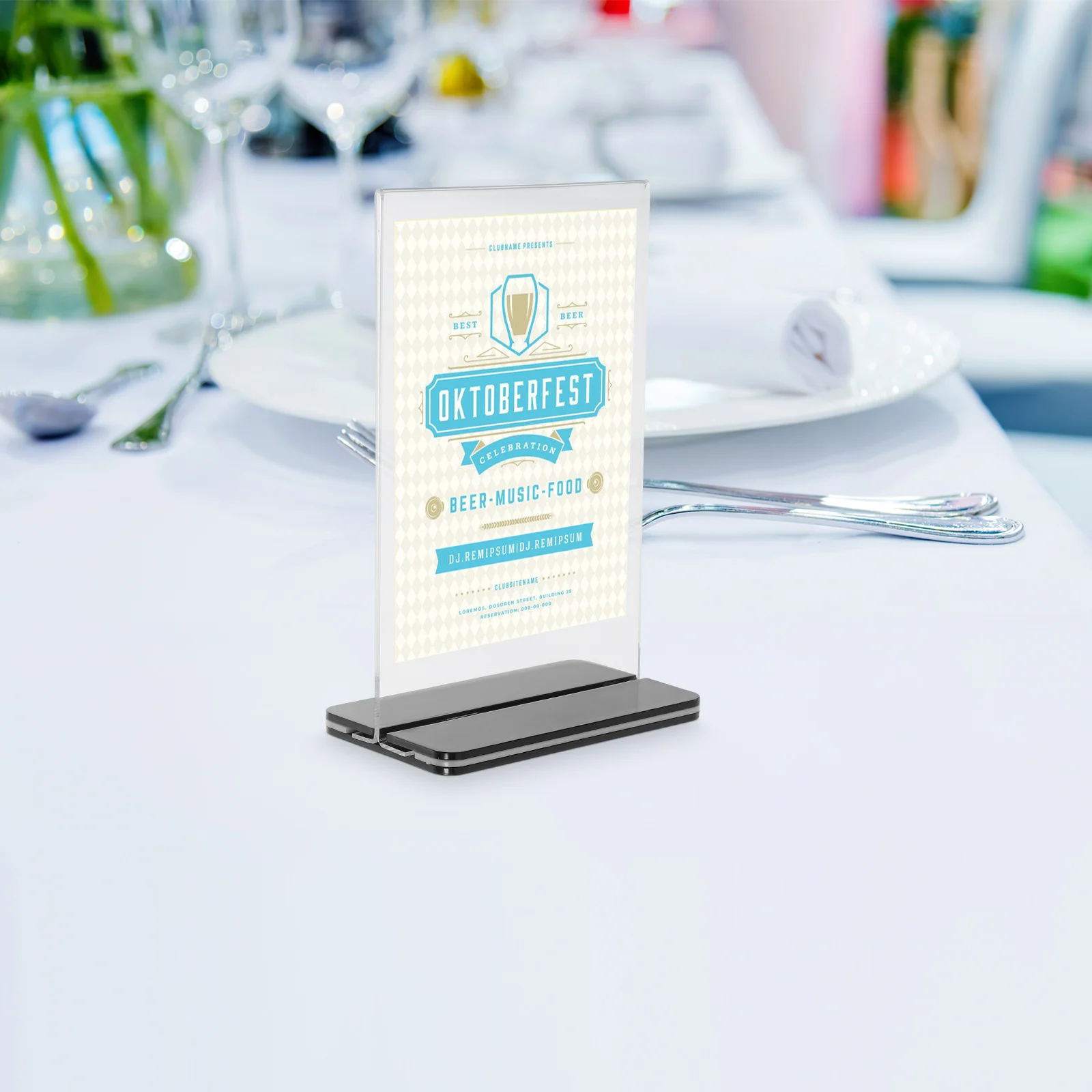 3Pcs Acrylic T Shape Sign Holder Display Stand Menu Rack Vertical Price Tag Holder 150x100mm Display Stand for Price