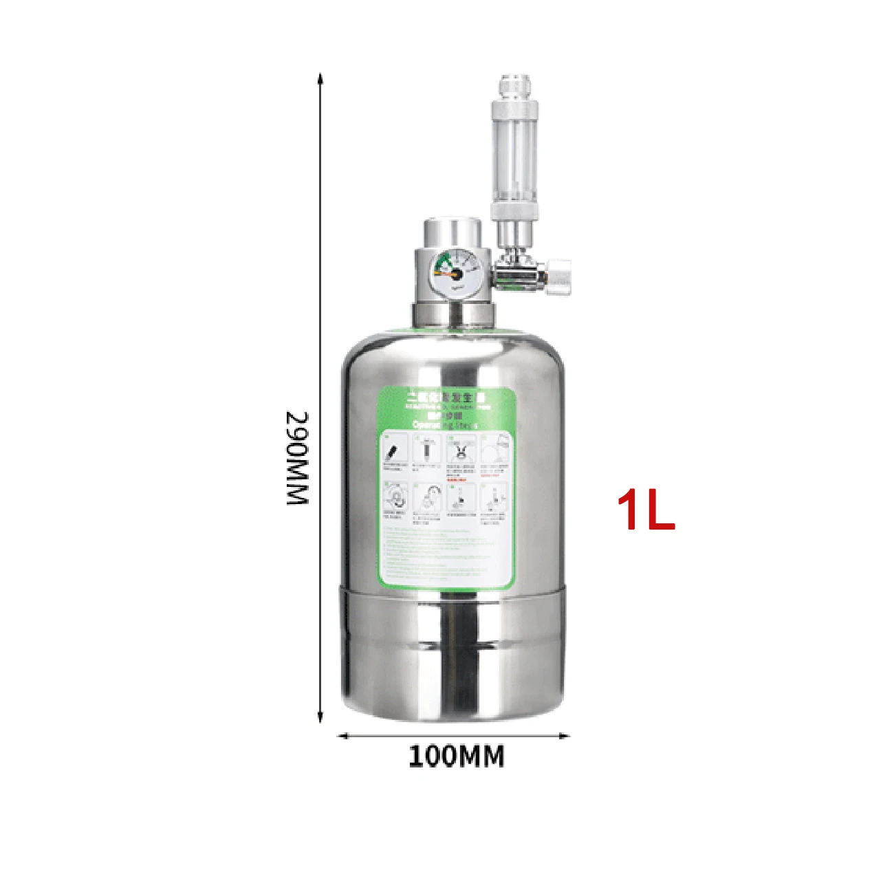 Dreamburgh Aquarium CO2 Generator System Kit Edelstahl CO2 Zylinder Generator System Kohlendioxid Reaktor Kit für Pflanzenfische 7