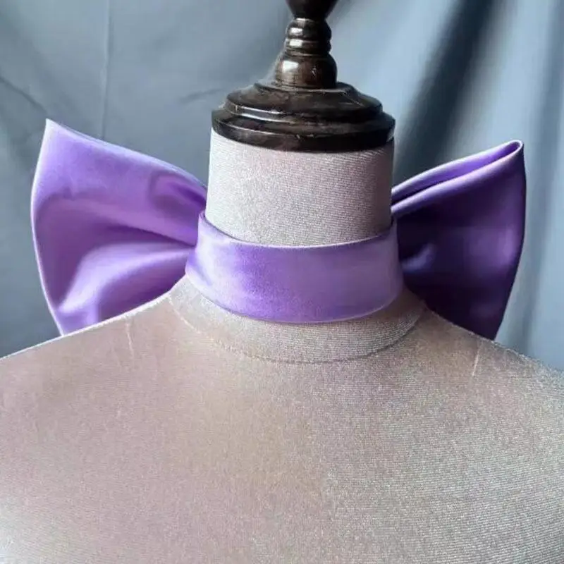 Lindo Collar de lazo grande con accesorios para niña, Collar femenino, correa para el cuello, decoración de corbata de gato Cosplay