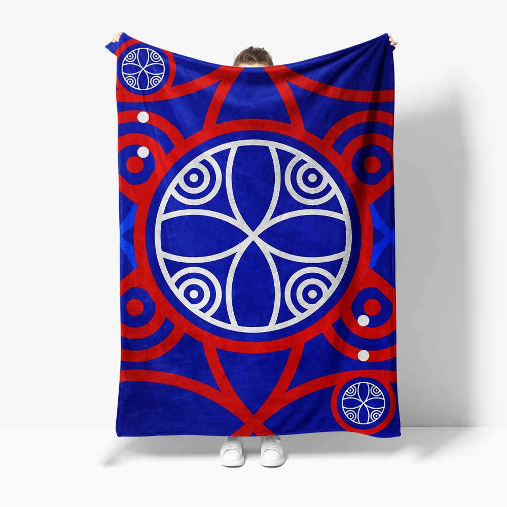 

Флисовое одеяло с ярким этническим узором - декоративное теплое мягкое одеяло с геометрическим дизайном для дивана-кровати