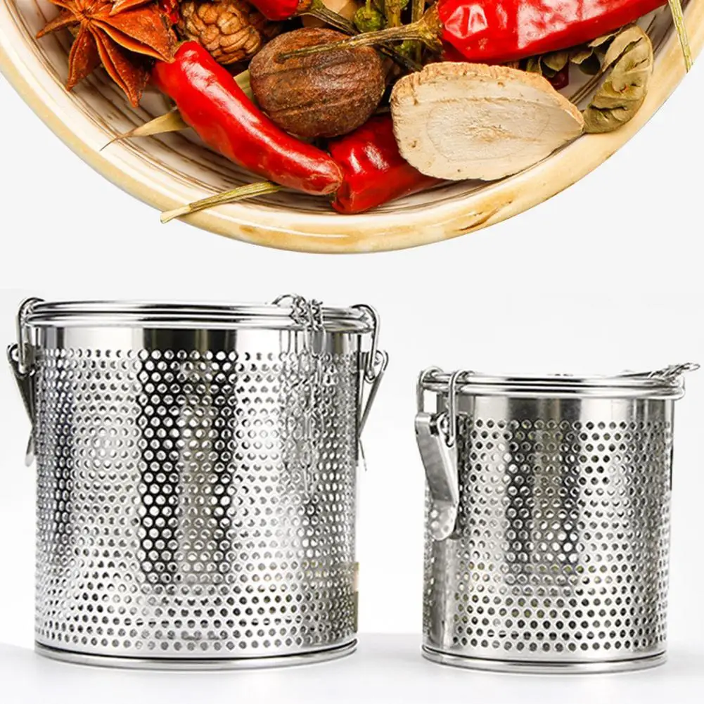 Mutifunctional  Seasoning Tank Light-weight Spice Mesh Ball Chained Stainless Steel Seasoning Basket for Tea Lovers