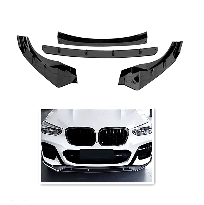 High Quality 3 PCS Style Car Bumper Front Lip For BMW X3 X4 G01 G02 Gloss Black Front Bumper Lip 2018-2021