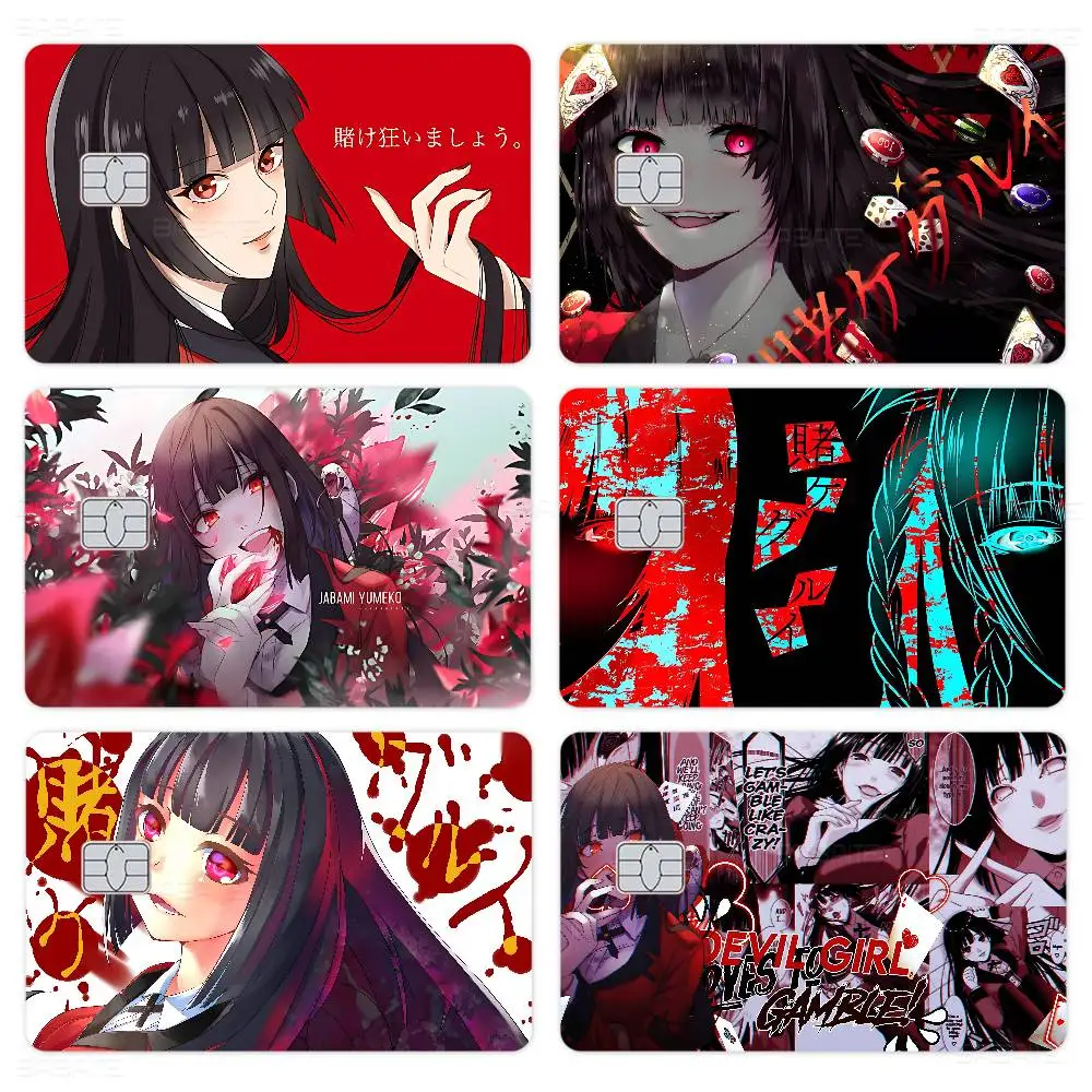 Cute Yumeko Jabami Anime Young Creidt Card Debit Card Sticker Film Case Front Tape for Small Big Chip No Chip
