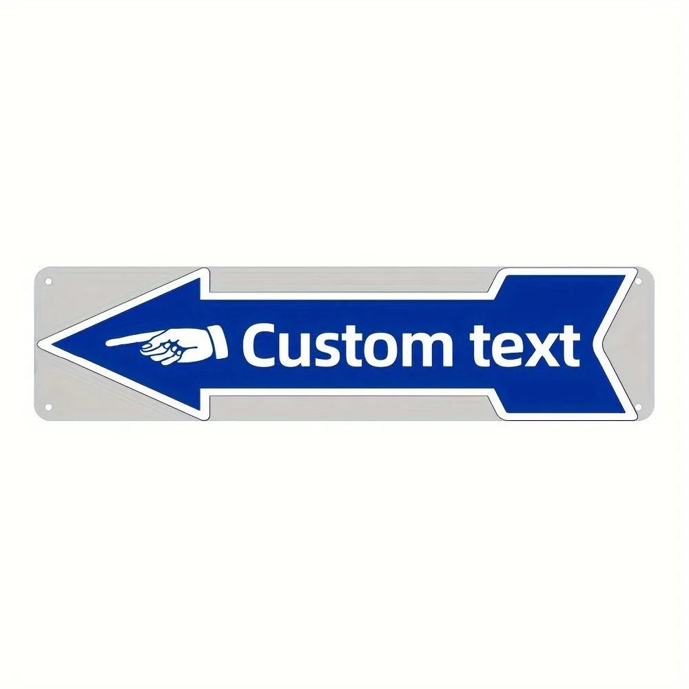 Custom Arrow Route Sign, Personalized Metal Directional Plaque, Vintage UV Wall Decor For Shop Office Decor Only