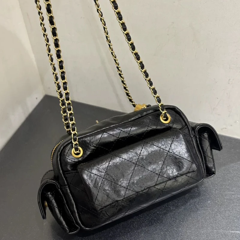 

Классические маленькие сумки-боксы для женщин, роскошные дизайнерские сумочки, новинка 2026 года, из искусственной кожи, с вышивкой, на цепочке, на плечо/подмышку