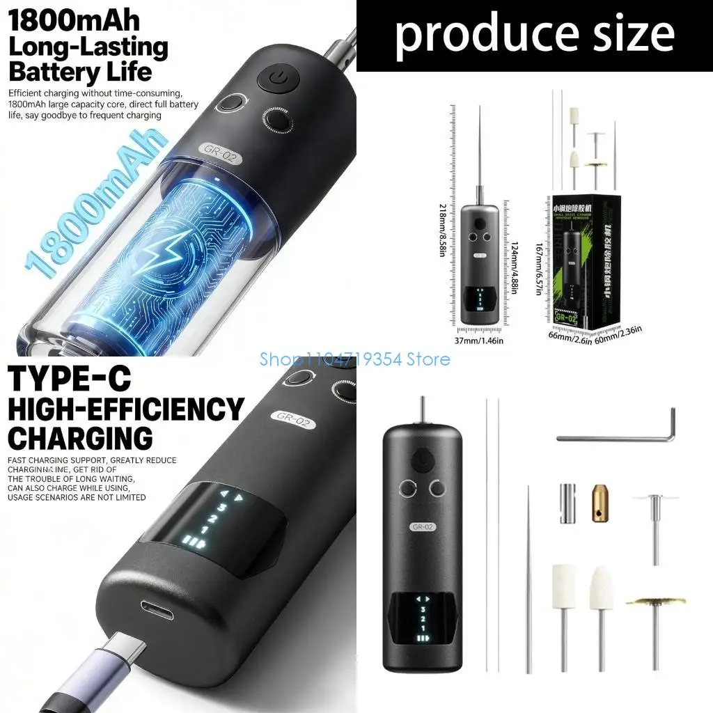 0XLD 5000RPM Gluing Cleaner Machine With 1800mAh Battery Fast Charging And Multiple Nozzle Gluing Removers For Different