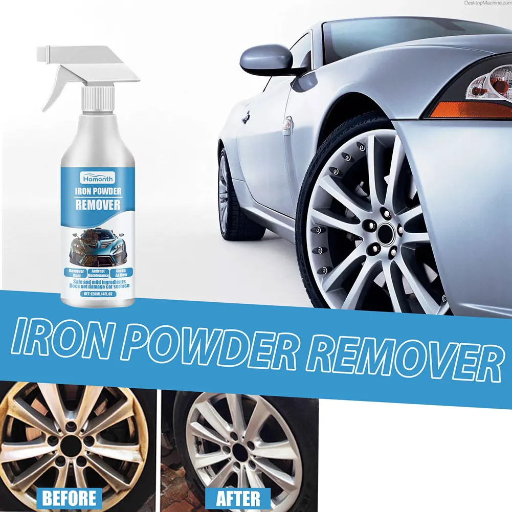 Iron Powder Remover Long-Lasting Car Rust Remover Spray For Panel Tire Cleaning