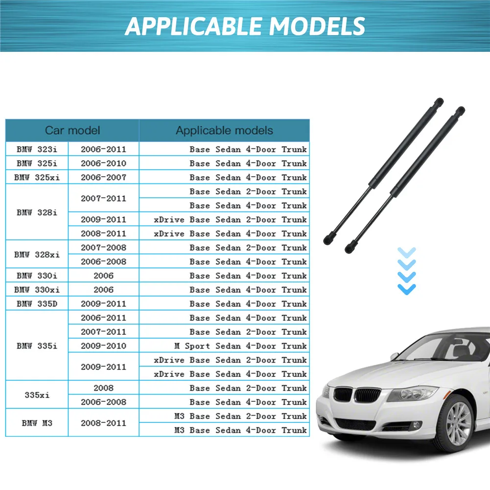 Pair Rear Car Trunk Boot Hydraulic Lift Supports Tailgate Gas Struts Auto Accessories For BMW E46 323Ci 325Ci 330Ci M3 2001-2006