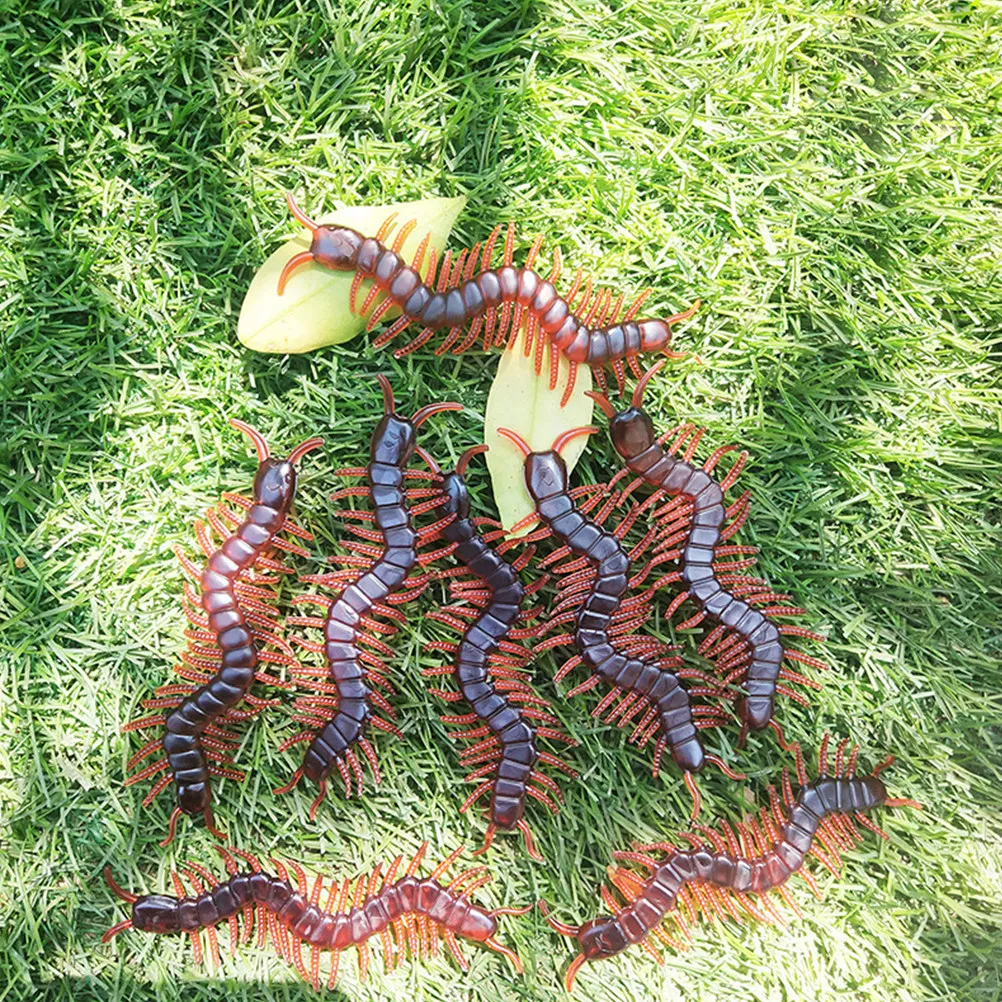 15Pcs Fake Centipede Simulation Plastic Insects Prank Props Halloween Decoration April Fools Trick Realistic Bugs