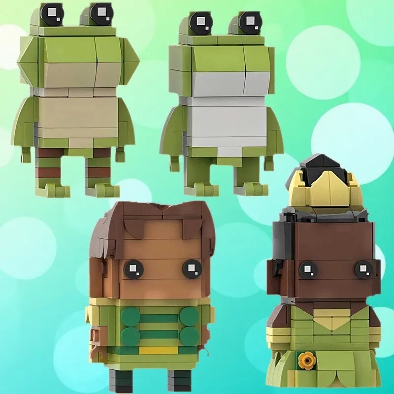 

MOC Animated Film Characters Frog Brickheadz Nawin Prince Princess Cartoon Doll Building Blocks Model DIY Kids Puzzle Toys Gift