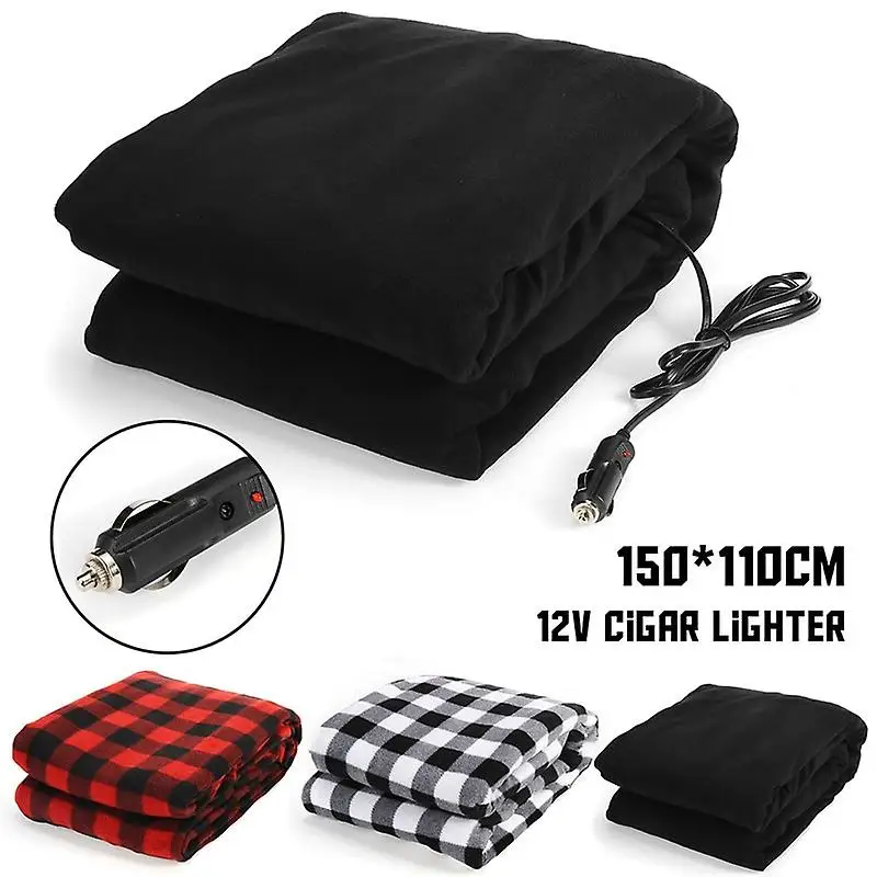 

Black White Plaid Red Plaid 150*110cm 12V Polar Fleece Electric Blanket Double Bed Heater Thermostat Mattress Heating Car Home