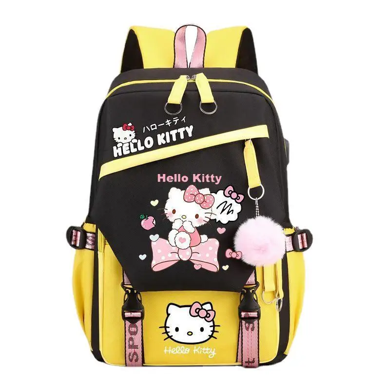 Sanrio Kurome Hello Kitty Kawaii Campus Rugzak Basis-En Middelbare Scholieren Waterdicht, Ademend En Slijtvast