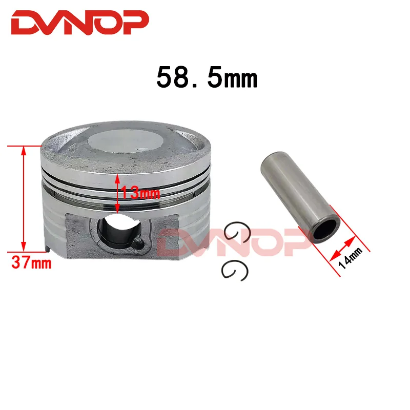 58.5 mm Piston 14 mm Pin Ring 0.8*0.8*2.0mm Set Kit Assembly For Honda JH125-19E CG133 CB133 125cc 133cc Egine Spare Parts