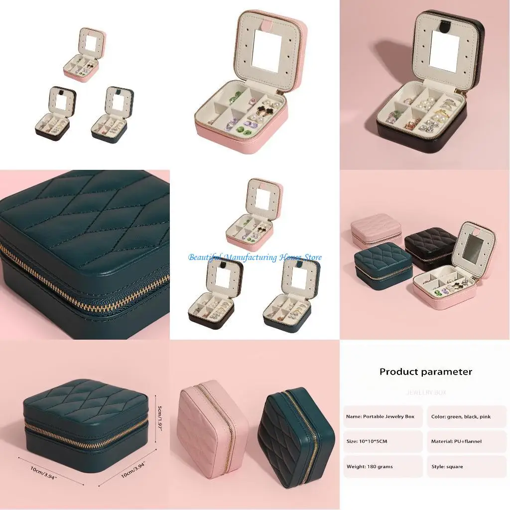 

E56A Органайзер для хранения путешествий Шкатулки для ювелирных изделий Серьги Ожерелье Органайзер для ювелирных изделий