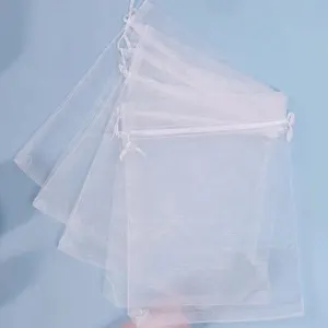 20 pcs mesh bags with cord packaging sweet cosmetic jewelry wedding pocket pocket Multicolored gift draw by Drawable Organza Bolsa 10 Main Sales Packaging Christmas - №3