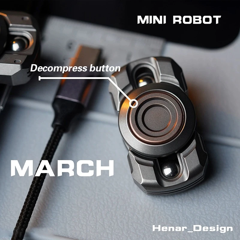 WANWU EDC Mini Robot March Fidget Spinner Adult Metal Fidget Toy Anti-stress Fingertip Gyro EDC Hand Spinners ADHD Stress Relief