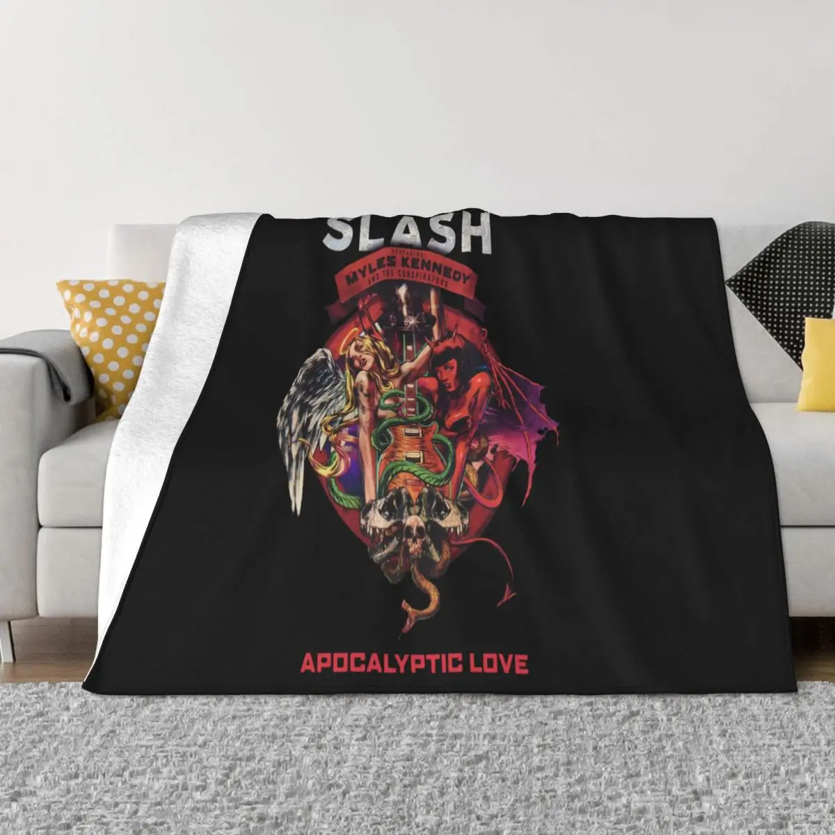 Slash Feat Myles Kennedy And The Conspirators Apocalyptic Love Black Dj Winter Womens Swag Harajuku Throw Blanket