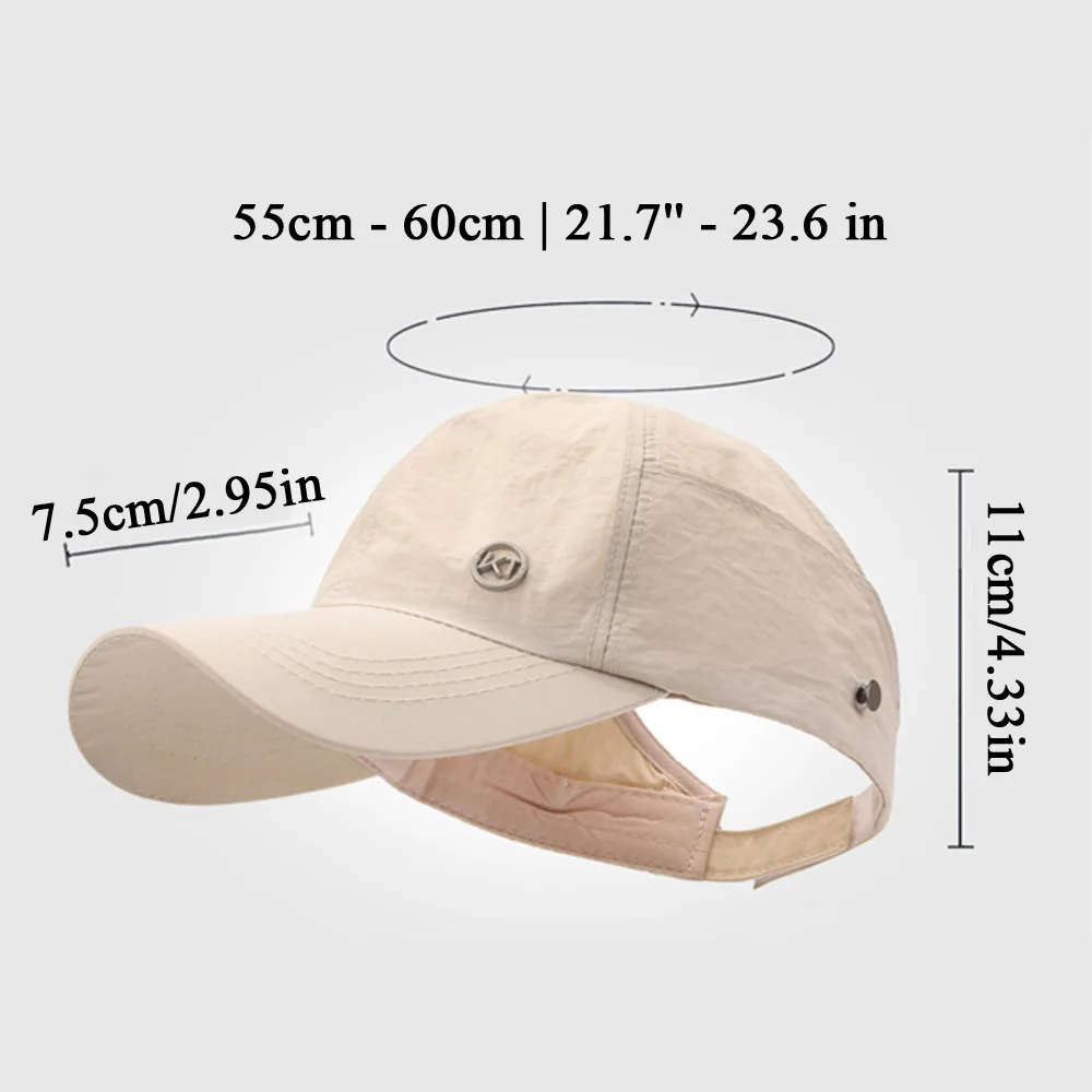 Women Ponytail Baseball Caps Quick-Dry Summer Sun Hat Messy Bun Snapback Hat Top hollow ladies Peaked Cap Adjustable Sports Hat