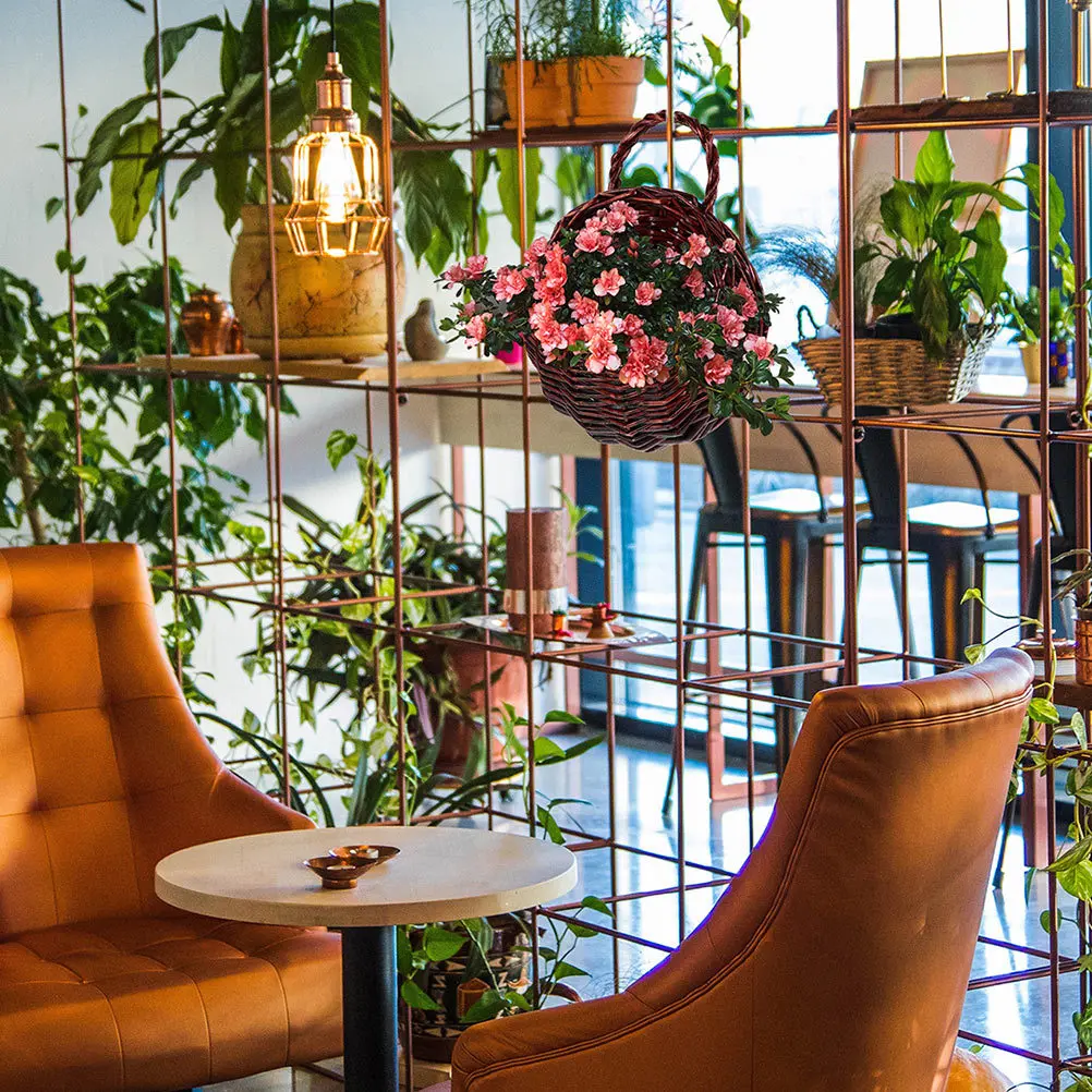 

2Pcs Woven Hanging Flower Baskets Wall Storage Baskets Decorative Flowerpots for Home Wall Decor Living Room Bedroom Office